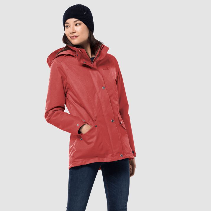 Chamarra Invierno Jack Wolfskin Park Avenue Mujer Coral Rojos Mexico-8461235